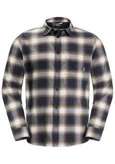 Jack Wolfskin Flanellhemd WANDERWEG SHIRT Beige/Dunkelblau/Blau/Braun