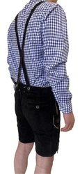 Dretaild Trachtenlederhose Herren Tracht Kurz mit Hosenträgern Blau/Schwarz/Hellblau/Dunkelblau/Gelb/Dunkelrot/Lila/Braun