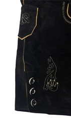 Dretaild Trachtenlederhose Herren Tracht Kurz mit Hosenträgern Blau/Schwarz/Hellblau/Dunkelblau/Gelb/Dunkelrot/Lila/Braun