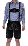Dretaild Trachtenlederhose Herren Tracht Kurz mit Hosenträgern Blau/Schwarz/Hellblau/Dunkelblau/Gelb/Dunkelrot/Lila/Braun