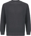 Irelandseye Wollpullover Crosshaven Ribbed Crew Neck Sweater Dunkelgrau/Dunkelblau/Grau