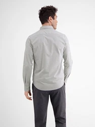 LERROS Langarmhemd Unifarbenes Oxfordhemd Grau/Khaki/Hellgrau