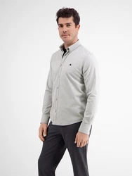 LERROS Langarmhemd Unifarbenes Oxfordhemd Grau/Khaki/Hellgrau