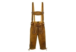 Dretaild Trachtenlederhose Premium Kneelength Herren Tracht Braun/Dunkelrot