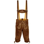 Dretaild Trachtenlederhose Premium Kneelength Herren Tracht Braun/Dunkelbraun