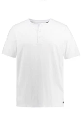 JP1880 T-Shirt Henley Basic Knopfleiste Weiß/Creme