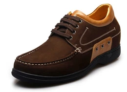 Ravena braun Schnrschuh Sportlicher Mokassin aus Nubukleder, beige Steppnhte, gepolsteter Schaftrand und weiches Innenfutter, Synthetiklaufsohle, + 8,0 cm grer, Schuhe mit Erhhung