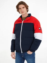 Tommy Jeans Steppjacke TJM RWB COLORBLOCK PUFFER navy/blutrot/weiß