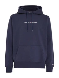 Tommy Jeans Kapuzensweatshirt TJM REG LINEAR HOODIE Dunkelblau/Blau