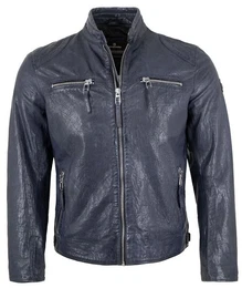 Lederjacke MSBruno - Herren Lederjacke Lammnappa marine