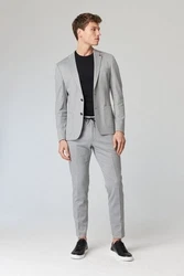 Roy Robson Baukasten Sakko Slim Fit Grau/Hellgrau/Rot
