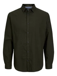 Jack & Jones Langarmhemd Hemd Slim Fit JJEGINGHAM (5977) Olive