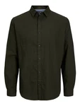 Jack & Jones Langarmhemd Hemd Slim Fit JJEGINGHAM (5977) Olive