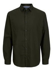Jack & Jones Langarmhemd Hemd Slim Fit JJEGINGHAM (5977) Olive