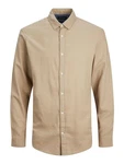 Jack & Jones Langarmhemd Hemd Slim Fit JJEGINGHAM (5977) Braun