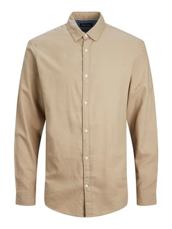 Jack & Jones Langarmhemd Hemd Slim Fit JJEGINGHAM (5977) Braun