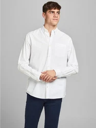Jack & Jones Langarmhemd JJEOXFORD 5998 Weiß