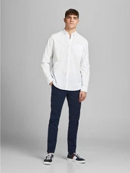 Jack & Jones Langarmhemd JJEOXFORD 5998 Weiß
