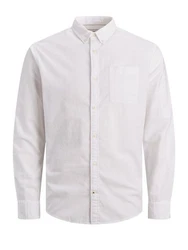 Jack & Jones Langarmhemd JJEOXFORD 5998 Weiß