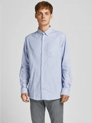 Jack & Jones Langarmhemd JJEOXFORD 5998 hellblau