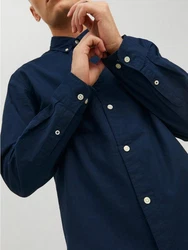 Jack & Jones Langarmhemd JJEOXFORD 5998 Navy