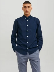 Jack & Jones Langarmhemd JJEOXFORD 5998 Navy