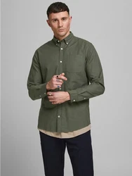 Jack & Jones Langarmhemd JJEOXFORD 5998 Grün (5998)