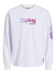 Jack & Jones Sweatshirt mit Print JCODIGITAL 6010 Weiß