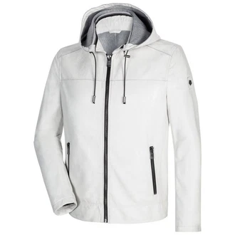 Milestone Lederjacke Jordan Grau/Weiß/Creme