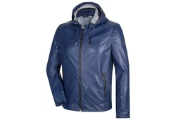 Milestone Lederjacke Jordan Dunkelblau/Blau