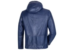 Milestone Lederjacke Jordan Dunkelblau/Blau