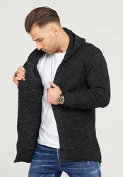 behype Strickjacke NELIAN Dunkelgrau/Schwarz/Grau/Hellblau/Braun