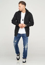 behype Strickjacke NELIAN Dunkelgrau/Schwarz/Grau/Hellblau/Braun