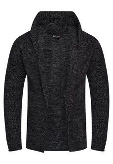 behype Strickjacke NELIAN Dunkelgrau/Schwarz/Grau/Hellblau/Braun