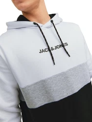 Jack & Jones Hoodie JJEREID BLOCKING Mischfarben/Weiß/Grau/Schwarz/Hellgrau