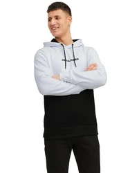 Jack & Jones Hoodie JJEREID BLOCKING Mischfarben/Weiß/Grau/Schwarz/Hellgrau