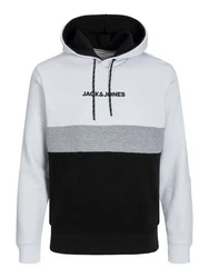 Jack & Jones Hoodie JJEREID BLOCKING Mischfarben/Weiß/Grau/Schwarz/Hellgrau