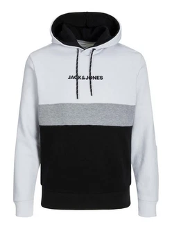 Jack & Jones Hoodie JJEREID BLOCKING Mischfarben/Weiß/Grau/Schwarz/Hellgrau