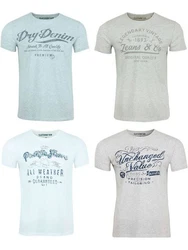 riverso Herren T-Shirt RIVLeon Regular Fit Kurzarm Print Tee Shirt Hellblau/Blau/Grau