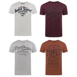 riverso Herren T-Shirt RIVLeon Regular Fit Kurzarm Print Tee Shirt Lila/Dunkelrot/Grau/Rot/Bordeaux