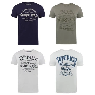 riverso Herren T-Shirt RIVLeon Regular Fit Kurzarm Print Tee Shirt Blau/Dunkelblau/Creme/Lila/Grau/Dunkelgrün