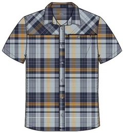 Outdoorhemd Rollo M Herren-Hemd blau/wei/gelb