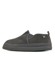 Hausschuh Herren Lammfell Hausschuhe Vincent Grau Merino Schaffell Echtleder