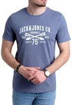 Jack & Jones Print-Shirt T-Shirt mit Aufdruck (Baumwolle) Hellblau/Blau/Dunkelblau Jack & Jones Print-Shirt T-Shirt mit Aufdruck (Baumwolle) Hellblau/Blau/Dunkelblau