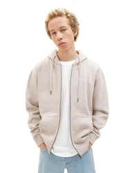 TOM TAILOR Denim Hoodie FULLZIP Beige/Khaki/Braun