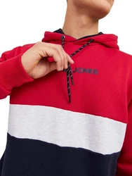 Jack & Jones Hoodie JJEREID BLOCKING Rot
