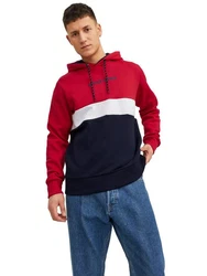 Jack & Jones Hoodie JJEREID BLOCKING Rot