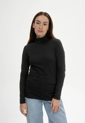 MELA Langarmshirt Turtleneck Shirt ANCHAL Schwarz/Dunkelgrau/Lila
