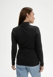 MELA Langarmshirt Turtleneck Shirt ANCHAL Schwarz/Dunkelgrau/Lila
