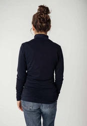 MELA Langarmshirt Turtleneck Shirt ANCHAL Dunkelblau/Lila